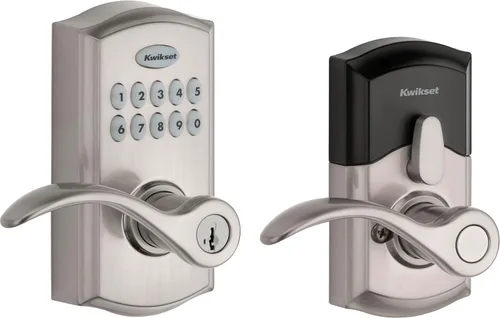 Vista 13 de Kwikset SmartCode 955 - Cerradura electrónica de palanca Kingston de 10 botones en negro mate para uso comercial ligero, con entrada sin llave