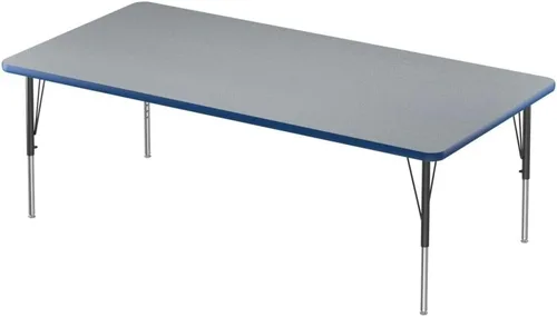 Vista 17 de Correll Mesa rectangular de actividades para el aula de 24 x 48 pulgadas, altura ajustable (19 a 29 pulgadas), parte superior de granito gris, borde