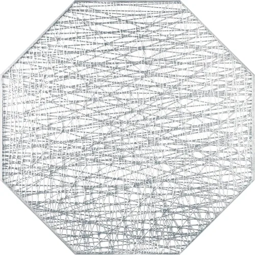 Vista 7 de fanquare Juego de 6 manteles individuales de color oro rosa de 15.2 pulgadas, manteles individuales octogonales metálicos de PVC, antideslizantes