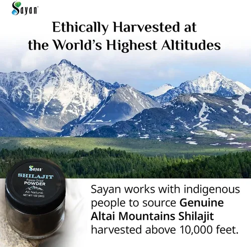 Vista 3 de Sayan Polvo puro de Shilajit de 1 onza/0.99 oz, suministro de 5 meses, potente suplemento de ácido fúlvico orgánico, apoya el sistema inmunológico