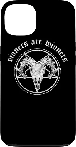 Vista 6 de Funda para iPhone 14 Occult Baphomet Tarot Card Satanic Devil Sinners are Winners
