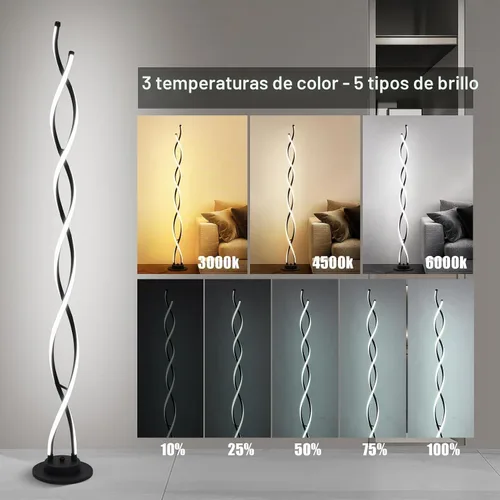 Vista 2 de Lámpara de pie, lámparas de pie LED modernas para sala de estar, 2500LM-40W, lámparas para sala de estar, lámpara de pie regulable con control