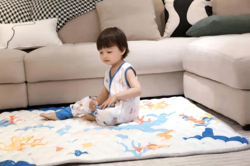 Vista 2 de TADO MUSLIN Tapete de juego para bebé de 50 x 50 pulgadas, tapete suave y grueso para corral de juegos, tapete de espuma lavable a máquina con parte