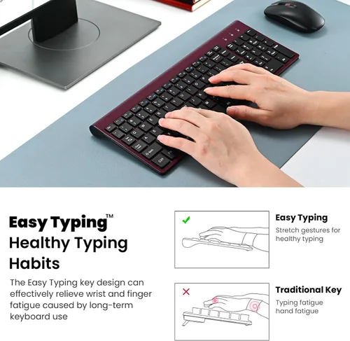 Vista 7 de cimetech EasyTyping KF10 - Combo de teclado y mouse inalámbricos, [teclas de interruptor de tijera silenciosas], [teclas que ahorran esfuerzo]