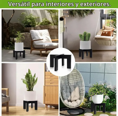 Vista 6 de hismocal Soporte de Madera para Plantas Interior/Exterior, Soporte Grande para Plantas, Soporte para Macetas Robusto y Estable, Se Adapta a