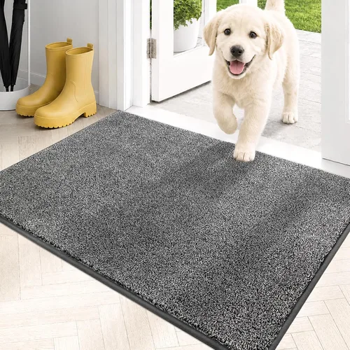 Vista 77 de PURRUGS Tapete para puerta con atrapamiento de suciedad, 20 x 31.5 pulgadas, antideslizante, lavable a máquina, tapete para puerta de perro, tapete