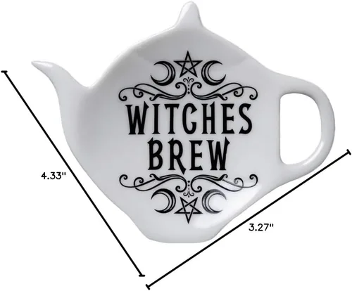 Vista 3 de Pacific Giftware Alchemy England - Soporte para cucharas de cerámica para cocina, café, té, decoración de brujas, utensilios para Halloween, gótico