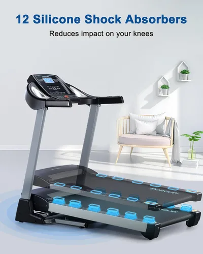 Vista 5 de Auto Incline BORGUSI Treadmill, Heavy Duty Treadmill for Home, Wide Belt