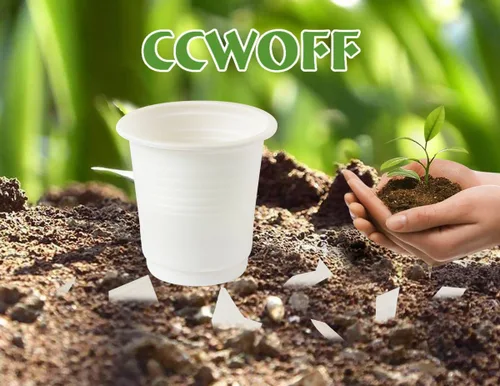 Vista 7 de 50 tazas de baño de 3 onzas 100% compostables, biodegradables, ecológicas, pequeñas, desechables, para enjuague bucal de baño, desechables
