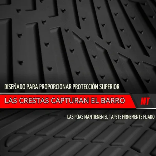 Vista 7 de Motor Trend Premium FlexTough Alfombrillas de piso traseras de goma Deep Dish, Alfombrillas de piso de ajuste universal para todo tipo de clima