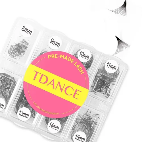 Vista 16 de TDANCE 600 abanicos, extensiones de pestañas prefabricadas de longitud mixta, naturales y de volumen, abanicos de pestañas prefabricadas 5D-24D