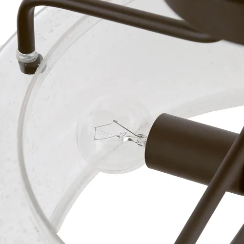 Vista 6 de Lámpara de techo semiempotrada, 4 luces modernas cerca del techo con vidrio sembrado para dormitorio, pasillo, cocina, entrada, acabado de bronce