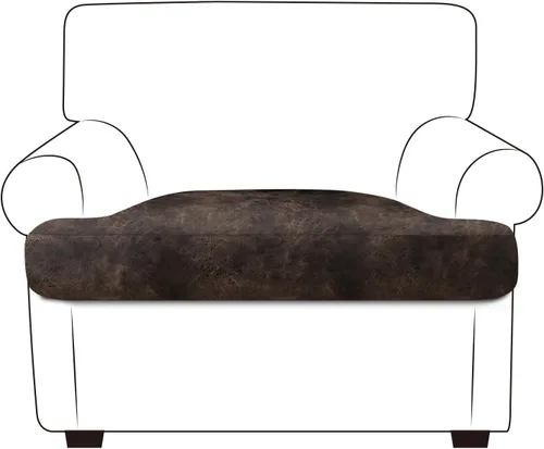 Vista 113 de ANARACHON Fundas de cojín de sofá con aspecto de cuero, juego de fundas de asiento de sofá, protector de muebles para sillón seccional, sofá biplaza