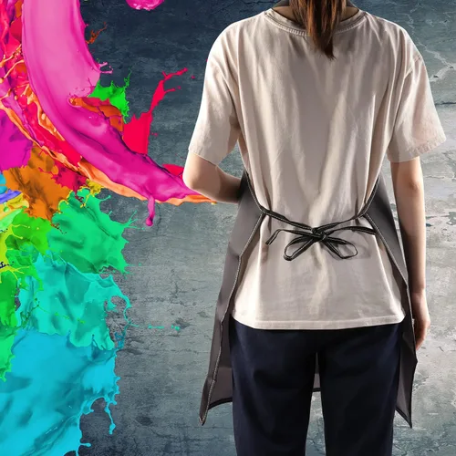 Vista 6 de WZMPA Delantal para pintores de artistas con bolsillos, es un buen día para hacer arte, delantal ajustable para profesores, amantes, regalo