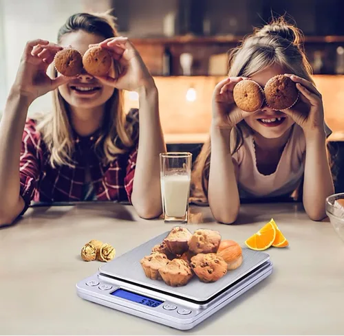 Vista 7 de Báscula digital de alimentos de 105.82 oz/0.00 oz oz gramos y onzas, báscula de cocina para cocinar hornear con retroiluminación pantalla LCD, tare