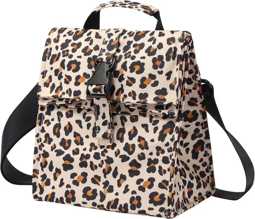 Vista 10 de ZM-YOUTOO Lonchera aislada plegable – Bolsa de almuerzo ligera y portátil con correa de hombro ajustable para hombres, mujeres, oficina, trabajo