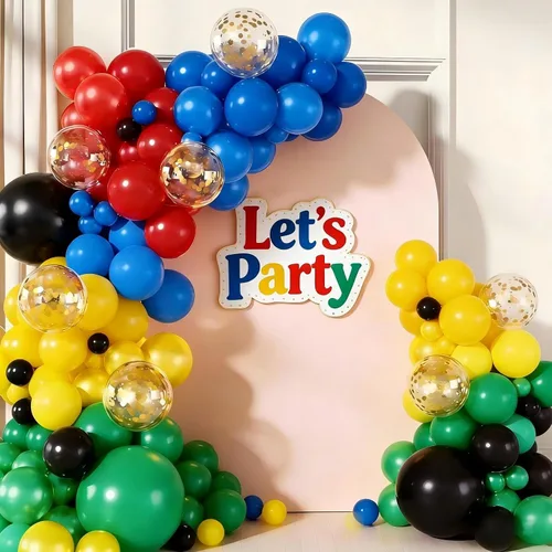 Vista 31 de Decoraciones de fiesta de regreso a clases, kit de arco de guirnalda de globos arcoíris con globos de aluminio de manzana para graduación, primer