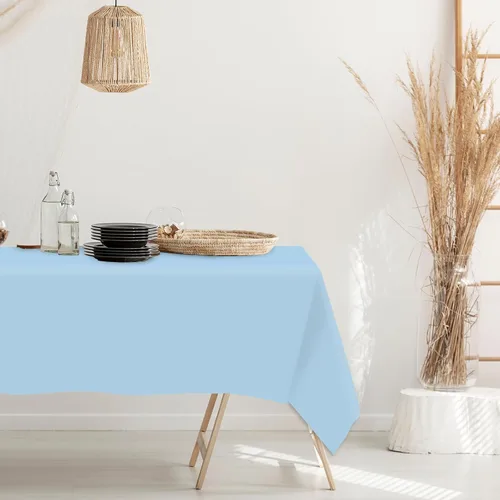 Vista 7 de Whaline Mantel rectangular de plástico azul polvoriento, 12 piezas, 4 colores azules, impermeable, para invierno, cumpleaños, bodas, fiestas