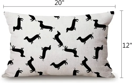Vista 2 de Solekla Fundas de Cojines Decorativos de Granja para Exteriores para Sofá Cama Patrón de Perro Dachshund Weiner Funda de Almohada de Decoración