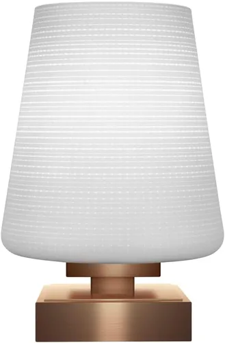 Vista 9 de Toltec Lighting Luna Accent - Lámpara de mesa, acabado grafito, cristal cuadrado de burbujas ahumadas de 3.5 pulgadas