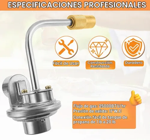 Vista 8 de Manguera adaptadora de propano de 6 pies, convertidor de 1 libra a 20 libras con piezas de repuesto de regulador de gas para kit de conversión