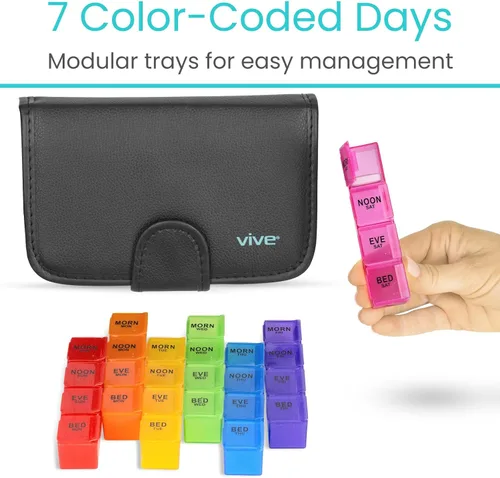 Vista 3 de Organizador de pastillas por vive, Estuche negro, 1