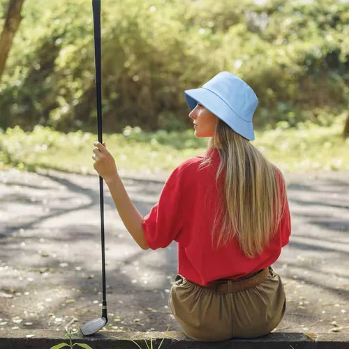 Vista 65 de PFFY Bucket Hat for Women Men Cotton Summer Sun Beach Fishing Cap