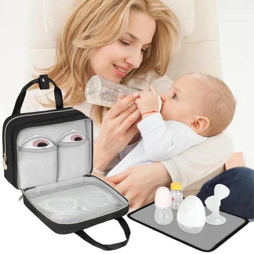 Vista 8 de Bolsa portátil para extractor de leche con compartimento refrigerador, compatible con Momcozy M5/S12 Pro, Elvie y Medela Pump con estilo, funda