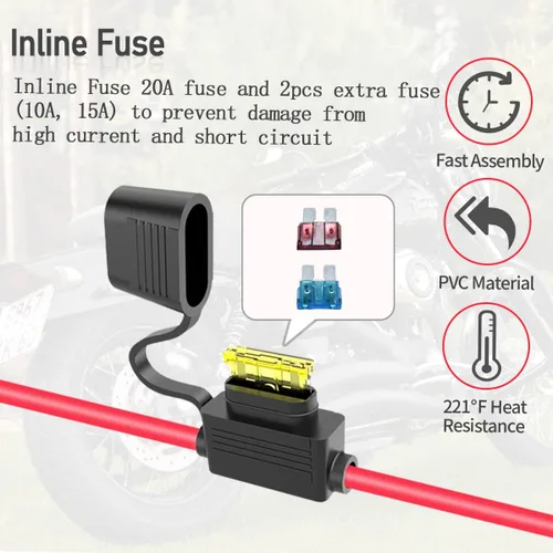 Vista 4 de ELFCULB Cable de extensión de enchufe de alimentación SAE a conector SAE, puerto de pared lateral SAE de montaje en panel de 14 AWG de 2 pies