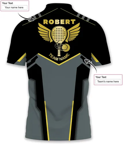 Vista 4 de Camisa de tenis de pádel personalizada, regalo de camiseta de tenis de pádel personalizada, polo de tenis de pádel para hombres y mujeres