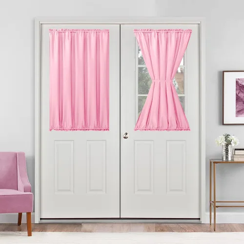 Vista 54 de Cortinas para puerta francesa, color aguamarina, 24 pulgadas de ancho x 40 pulgadas de largo, 1 panel Bolsillo para barra, semitransparente