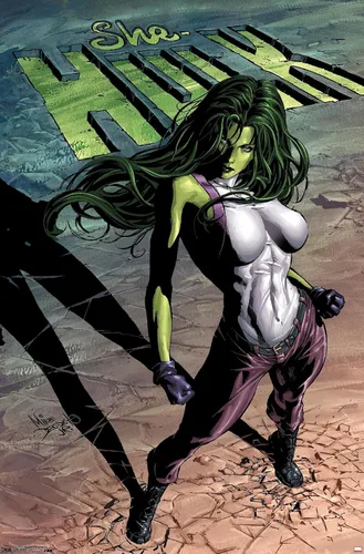 Vista 12 de Trends International Marvel Comics She-Hulk - Póster de pared #29 de She-Hulk, 14.725 x 22.375 pulgadas, versión enmarcada de madera de granero