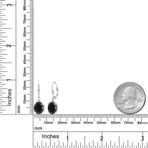 Vista 165 de Gem Stone King Aretes colgantes de gota para mujer, plata de ley 925, piedra natal ovalada de 0.354 x 0.276 in, joyería fina, regalos para ella