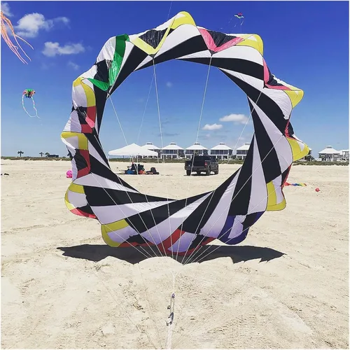 Vista 3 de 6.6 ft serpiente Spinning Windsock anillo línea de cometa lavandería inflable show cometa para festival de cometas mejor 30D Ripstop nailon con bolsa