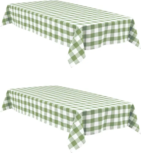 Vista 39 de Hiasan - Mantel cuadrado a cuadros, 30 x 30 pulgadas, tela impermeable y resistente a las arrugas para picnic, cena y fiesta, tela de poliéster