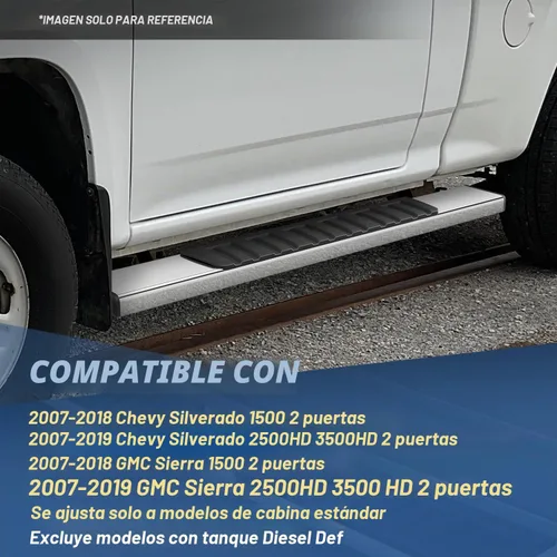 Vista 8 de Auto Dynasty - Estribos de 6.75 pulgadas compatibles con 2007-2019 Silverado Sierra 1500 2500HD 3500HD de cabina regular, barras laterales de acero