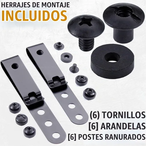 Vista 4 de HolsterSmith - Clip universal de metal para cinturón para hacer fundas, modelo 5, (3 agujeros), color negro táctico