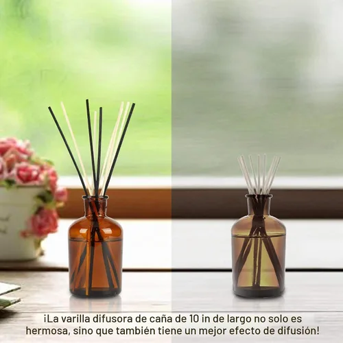 Vista 5 de TOMCENXI 100 varillas difusoras de junco, palos de madera de ratán natural de 10 pulgadas, repuestos de difusor, varillas de repuesto para difusor