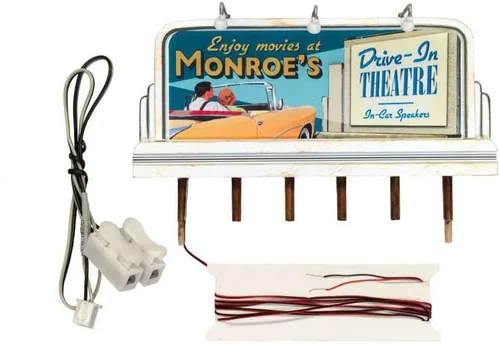 Vista 3 de Just Plug Woodland Scenics - Cartelera iluminada, Monroe's Drive-in
