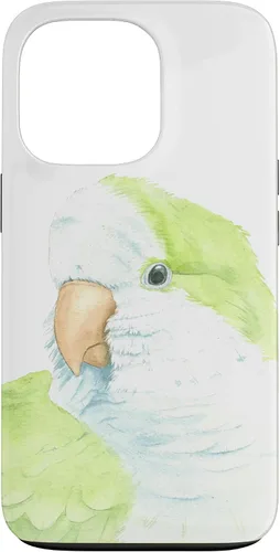 Vista 10 de iPhone 12 Pro Max monje perico quaker acuarela loro retrato caso