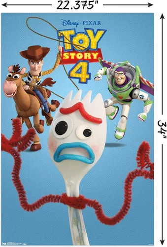 Vista 3 de Trends International Disney Pixar Toy Story 4 - Póster de pared de trío, 22.375 x 34 pulgadas, paquete de póster y clip