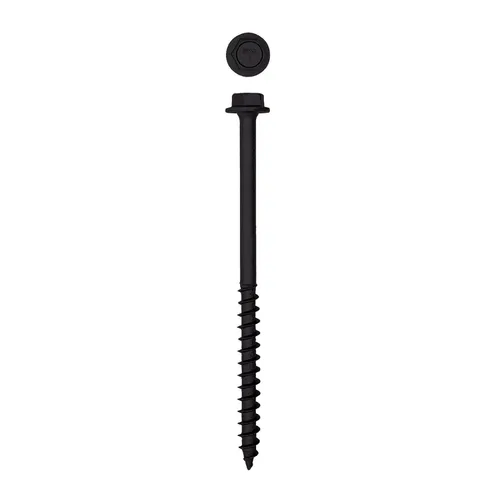 Vista 12 de Tornillos de retraso de madera estructural con cabeza hexagonal exterior de 1/2 "x 5" Powerlags Hex (25 EA)