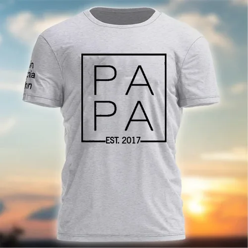 Vista 4 de NAZENTI Camisa personalizada para papá y papá, camisa personalizada con nombre para abuelo y nietos, cumpleaños, Navidad, día del padre, regalo