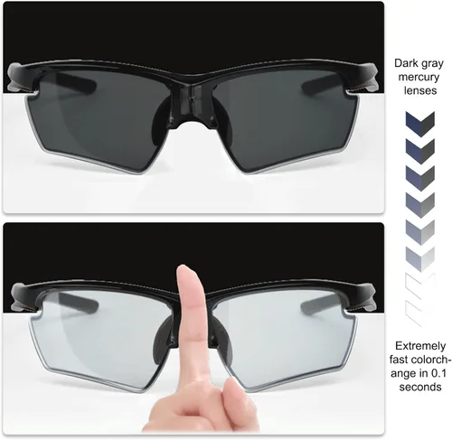 Vista 2 de Gafas de sol adaptativas accionadas por energía solar, lentes polarizadas fotocrómicas rápidas electrocrómicas 0.1s, gafas UV400 para los deportes