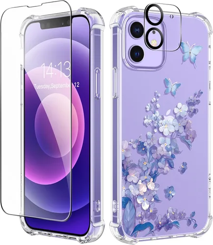 Vista 93 de GVIEWIN - Funda para iPhone 11 con protector de pantalla + protector de lente de cámara, cubierta protectora transparente suave de poliuretano