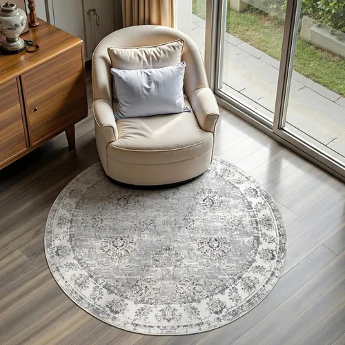 Vista 154 de jinchan Fiora - Alfombra lavable de área pequeña, alfombra de entrada floral de medio círculo de 2 x 3, tapete de media luna de pelo bajo, suave