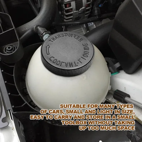 Vista 7 de 2 piezas de tapa de depósito negra para tanque de agua refrigerante de radiador de motor, compatible con Infiniti Nissan Renault, OEM# 21712-79900
