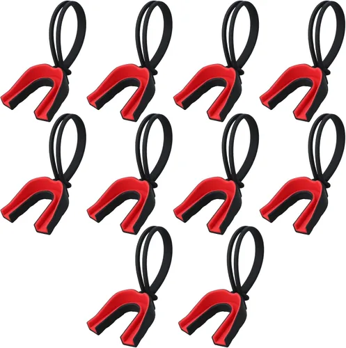 Vista 7 de Seematn 10 protectores bucales con correa, protector bucal deportivo, protector bucal de fútbol para jóvenes, protector bucal para evitar que