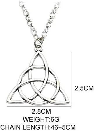 Vista 2 de Collar Colgante Triquetra Nudo Celta Plata Alternativa Pagan Encantado, Plata
