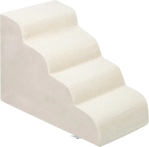 Vista 15 de Escaleras para Perros para Perros Pequeños - Rampa de Espuma de Alta Densidad, Pasos Extra Anchos para Mascotas con Fondo Antideslizante para Camas